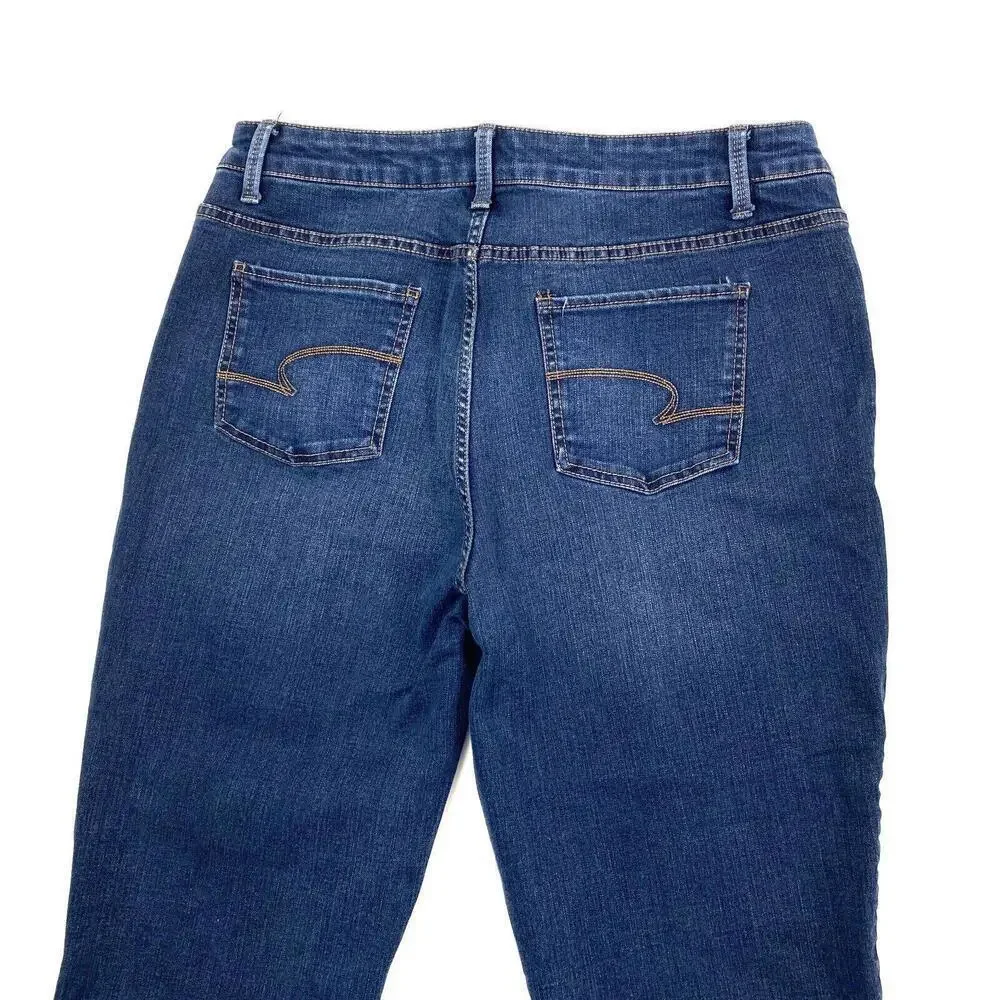 Time And Tru Straight Leg Women's size 18P Dark Wash‎ Blue Denim Jeans - Picture 2 of 3